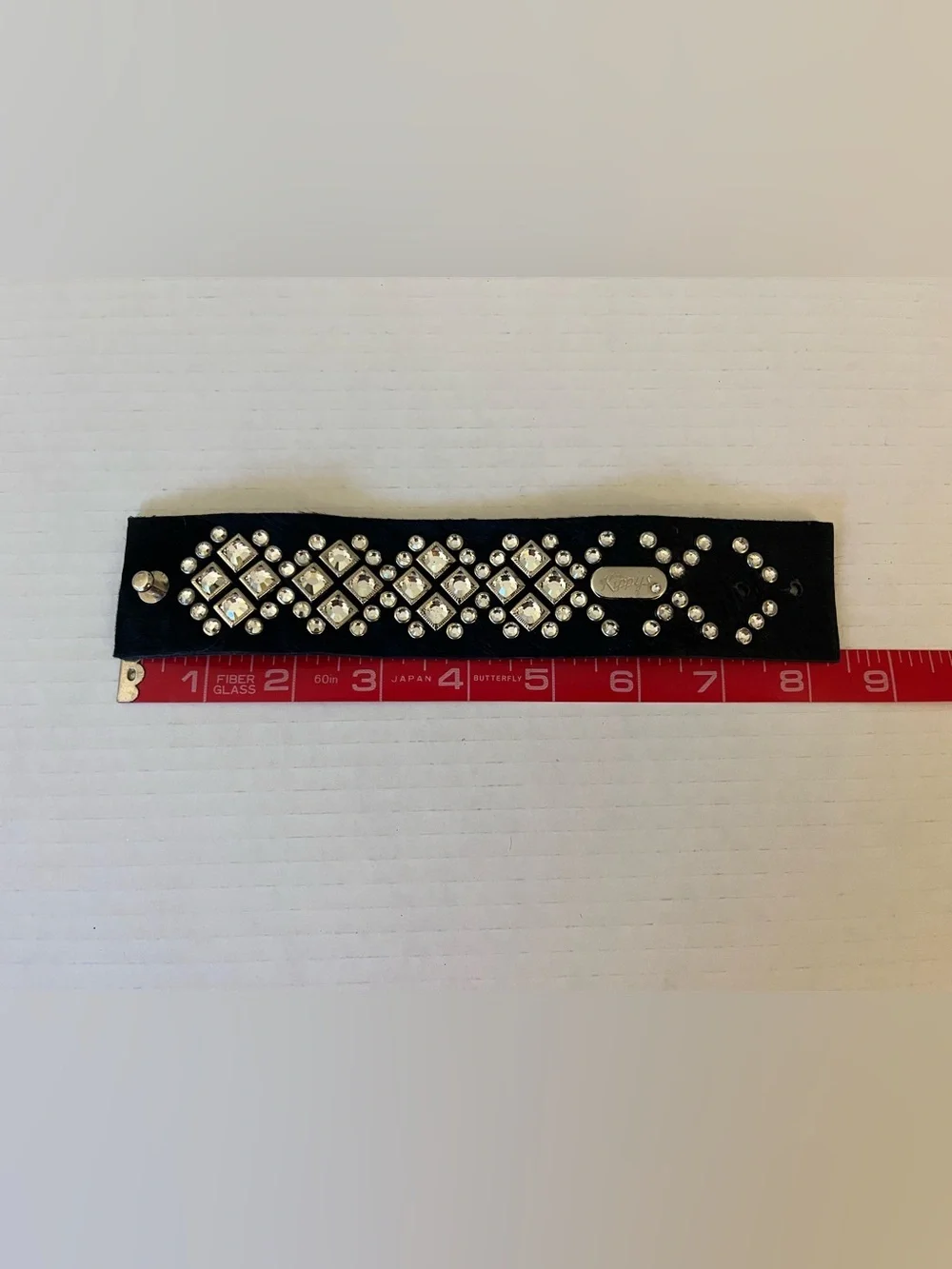 Rare Kippys Black Bracelet with Silver Crystal Accents